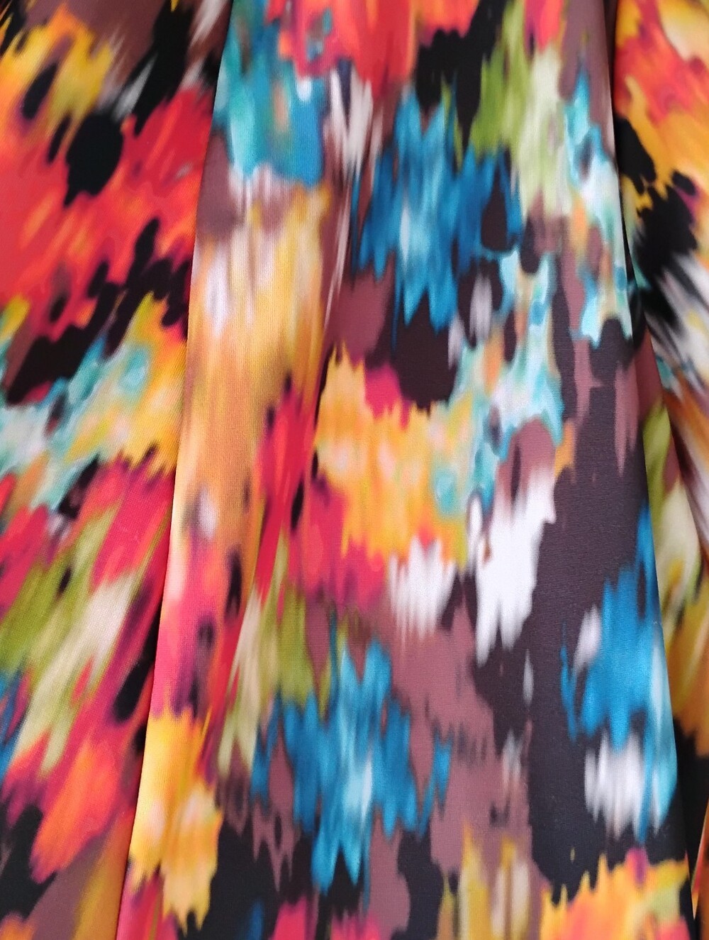 Colorful Abstract Open Front Drape Cardigan - Picture 8 of 14